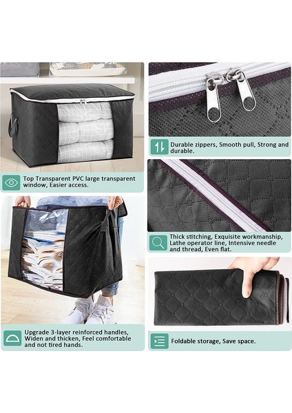 4x 60X43X35CM90L Saklama Torbaları Siyah (Yurt Dışından) fırsatları