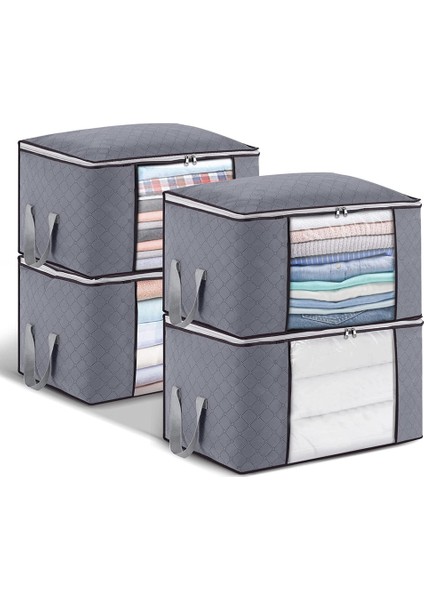 4x 60X43X35CM90L Saklama Torbaları Gri (Yurt Dışından)