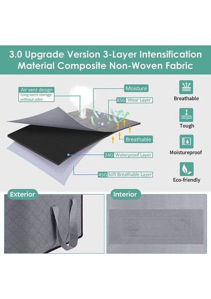 4x 60X43X35CM90L Saklama Torbaları Gri (Yurt Dışından) modelleri