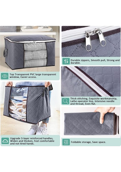 4x 60X43X35CM90L Saklama Torbaları Gri (Yurt Dışından) fırsatları