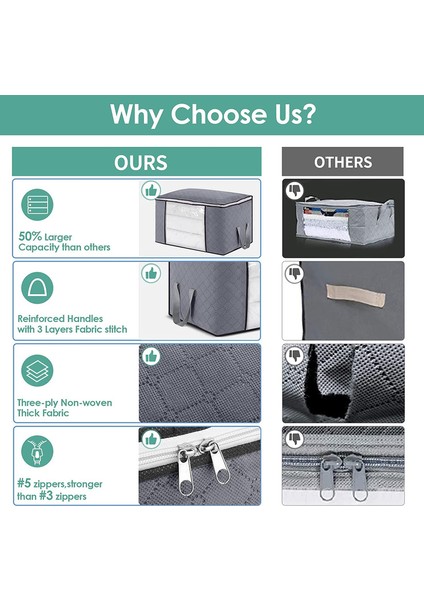 4x 60X43X35CM90L Saklama Torbaları Gri (Yurt Dışından) indirimleri