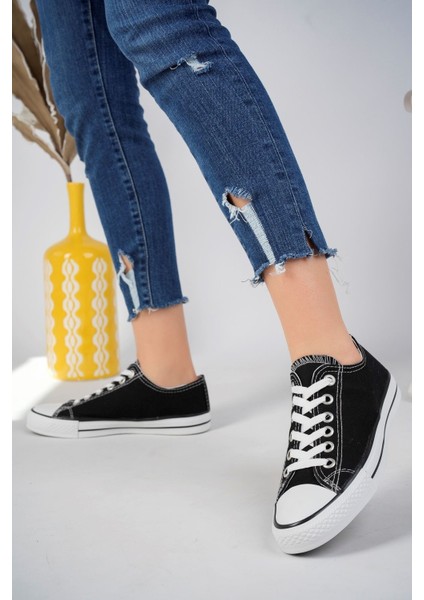 Siyah Kısa Keten Spor Ayakkabı modelleri