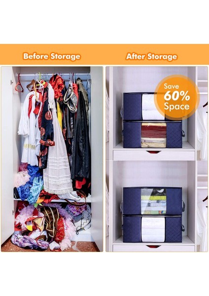 3x 60X40X35CM Yatak Altı Saklama Kutuları Mavi (Yurt Dışından) indirimleri