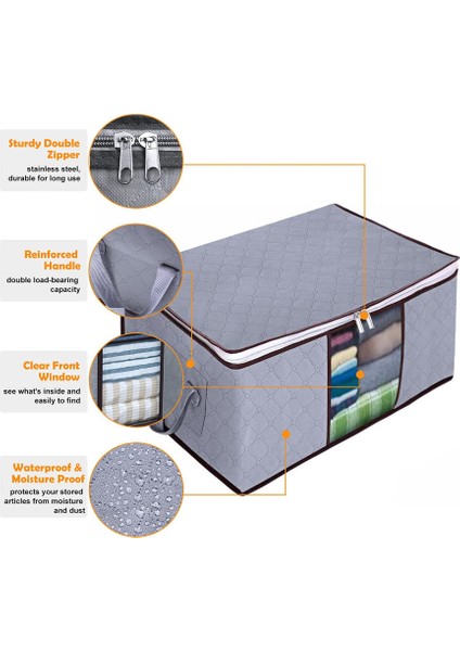 3 x 60X40X35CM Yatak Altı Saklama Kutusu Gri (Yurt Dışından) modelleri