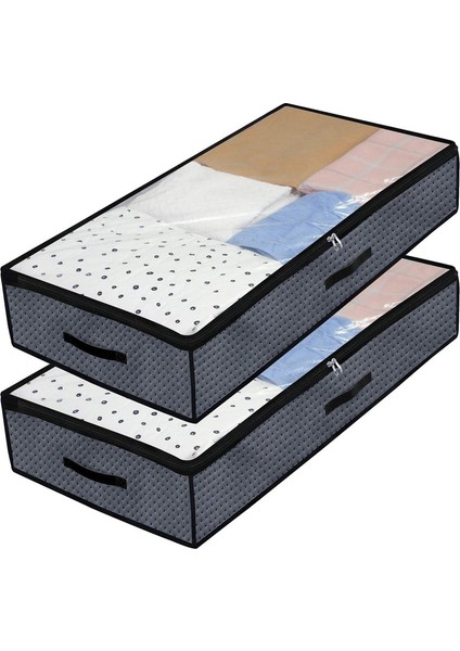 2x 100X50X18CM Saklama Torbası Gri (Yurt Dışından)
