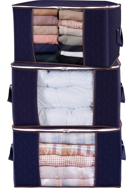 3x 60X36X42CM Saklama Torbaları Mavi (Yurt Dışından)