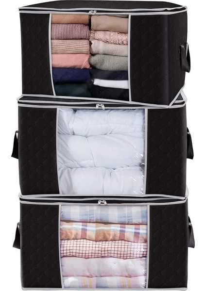 3x 60X36X42CM Saklama Torbaları Siyah (Yurt Dışından)