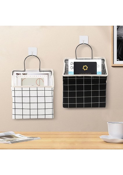 2 Asılı Kumaş Çanta Siyah + Beyaz (Yurt Dışından) modelleri