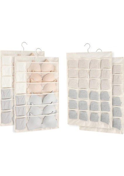 2 Adet Çift Taraflı Askılı Kıyafet Çantası Bej (Yurt Dışından)