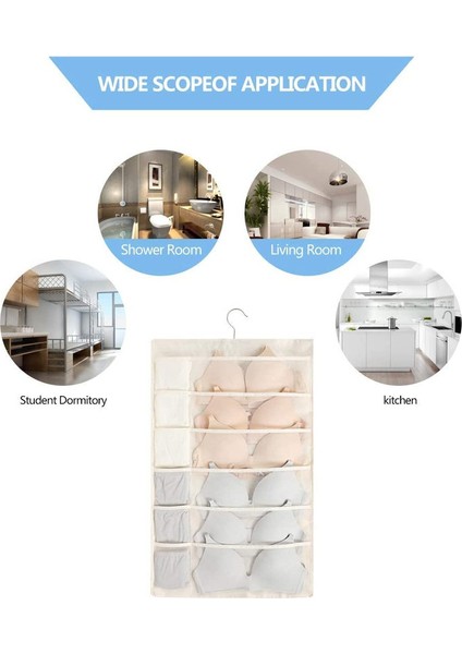 2 Adet Çift Taraflı Askılı Kıyafet Çantası Bej (Yurt Dışından) indirimleri