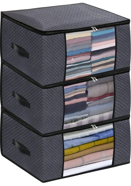 3x 50X40X25CM Saklama Torbası Gri (Yurt Dışından)