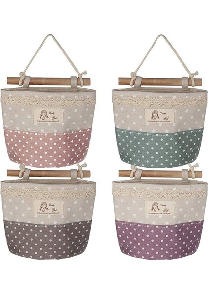 4 Adet Pamuk ve Keten Duvar Sepeti (Yurt Dışından)