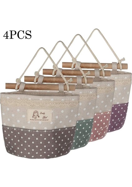 4 Adet Pamuk ve Keten Duvar Sepeti (Yurt Dışından) fiyatları