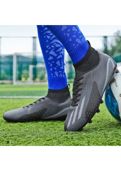 Erkek Spor Futbol Ayakkabısı Krampon - Siyah (Yurt Dışından)