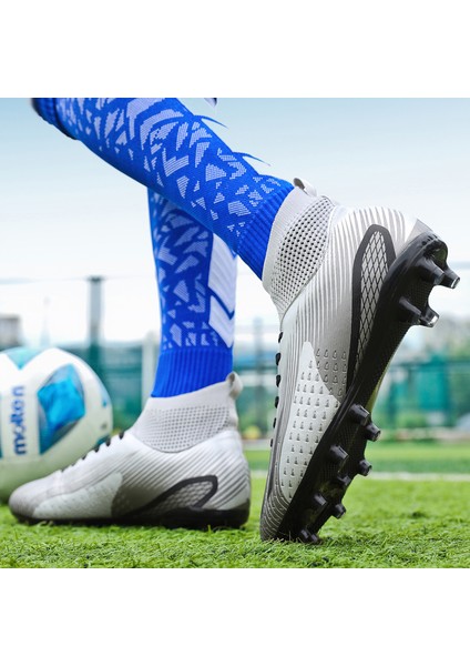 Erkek Spor Futbol Ayakkabısı Krampon - Gri (Yurt Dışından)