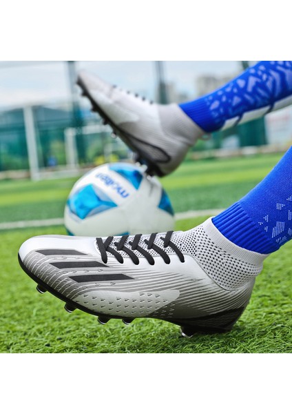 Erkek Spor Futbol Ayakkabısı Krampon - Gri (Yurt Dışından)