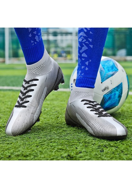 Erkek Spor Futbol Ayakkabısı Krampon - Gri (Yurt Dışından)