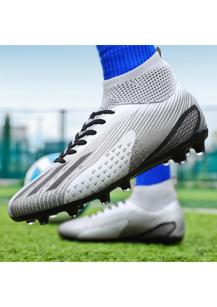 Erkek Spor Futbol Ayakkabısı Krampon - Gri (Yurt Dışından)