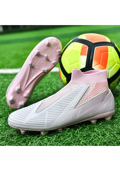 Erkek Spor Futbol Ayakkabısı Krampon - Pembe (Yurt Dışından)