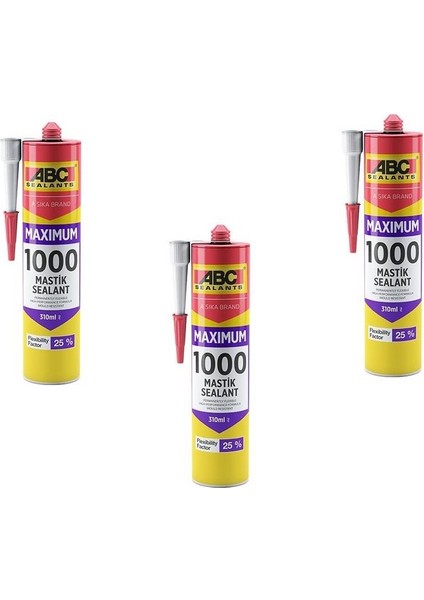 Abc Sealants Maksimum 1000 Antrasit 3 Adet Mastik 310 ml SS800-39