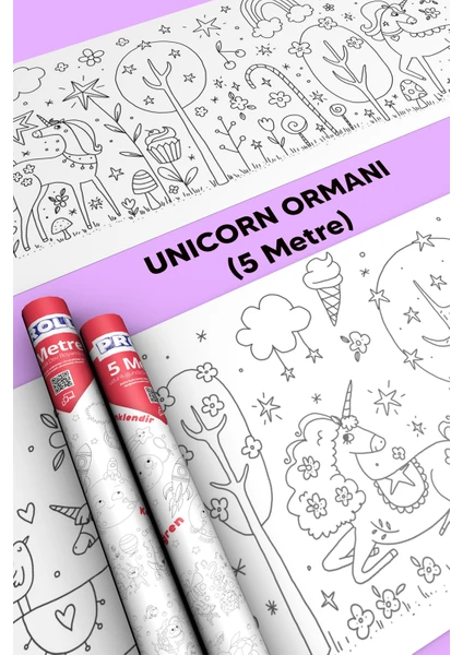 Unicorn Ormanı Boyama Kağıdı