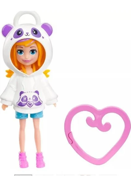 Polly Pocket Kapüşonlu Bebek -Panda HKV98 HKW00 Lisanslı Ürün