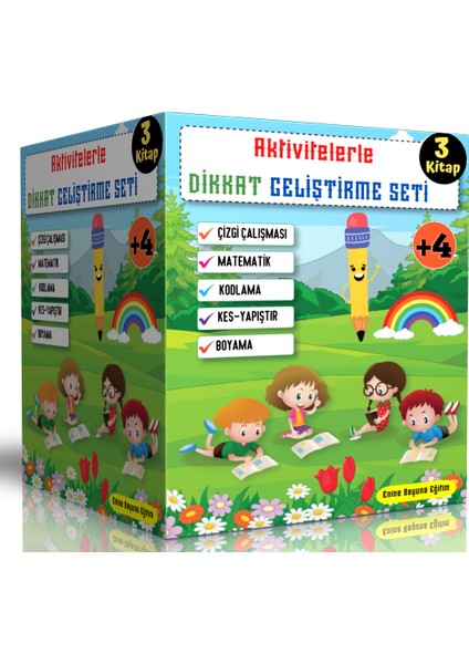Aktivitelerle Dikkat Geliştirme Seti 3 Süper Kitap
