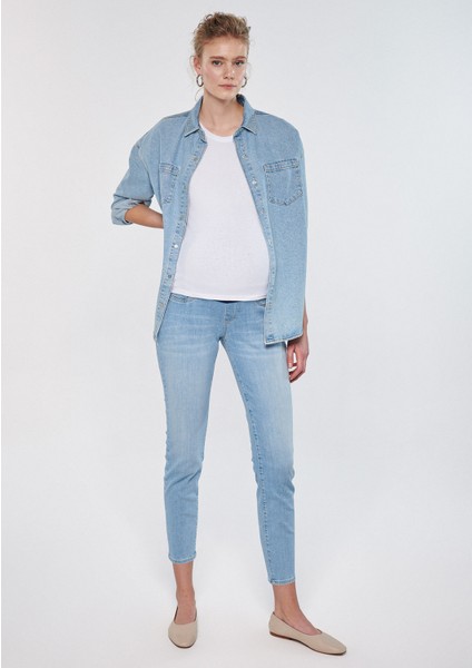 Kadın Vanessa Açık Mavi Eskitilmiş Jean Pantolon 1043284482