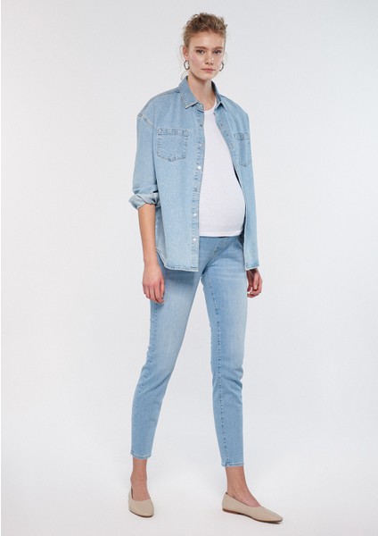 Kadın Vanessa Açık Mavi Eskitilmiş Jean Pantolon 1043284482