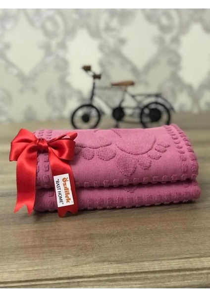 Banyo Ayak Havlusu 2'li (Koyu Pembe)