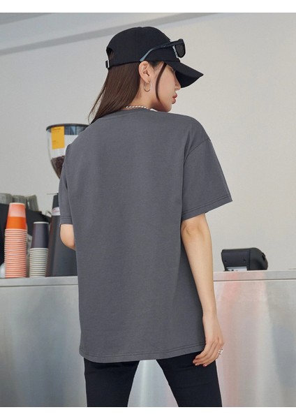 Kadın Airplane Baskılı Oversize T-Shirt10