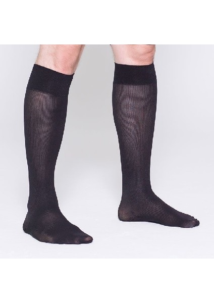 Erkek Çizgili Ccl1 Hafif Basınç Kapalı Burun Siyah Varis Çorabı