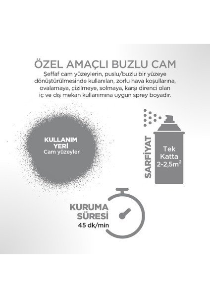 Buzlu Cam Efektli Sprey Boya 400 ml