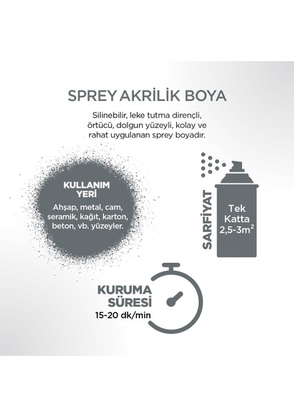 Akrilik Gri Sprey Boya 400 ml - RAL 7001