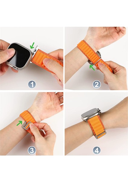 KipGsm Alpine Loop Kordon - Apple Watch 1-8 Uyumlu - 38-49mm - Canlı Renkler