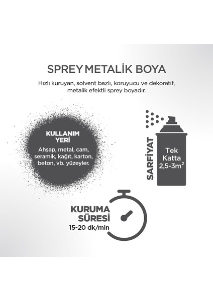 Metalik Gümüş Sprey Boya 400 ml