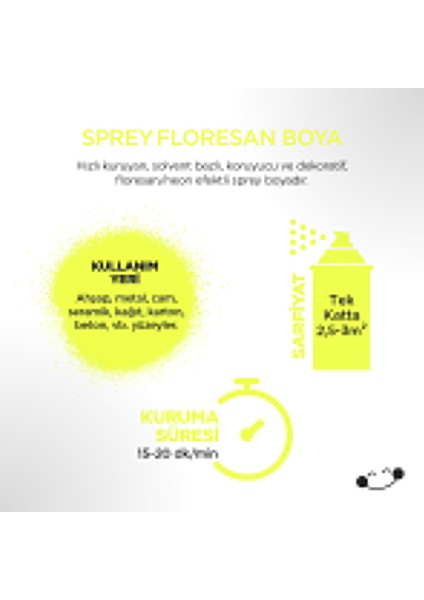 Floresan Sarı Sprey Boya 400 ml