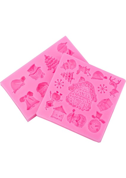 2 Parçalı Noel Dekorasyon Silikon Kalıp Seti (Yurt Dışından)