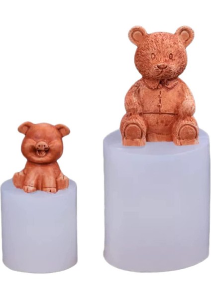 2 Parçalı 3D Karikatür Hayvan Silikon Kalıp (Yurt Dışından)