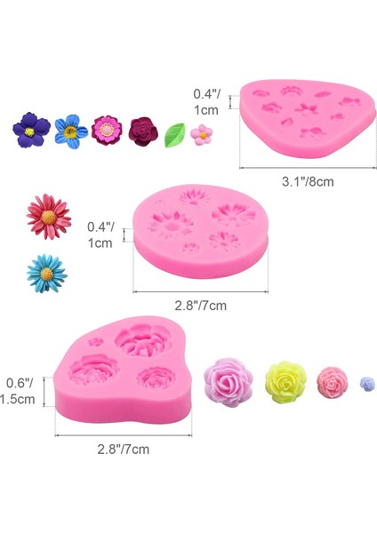 3 Adet Çiçek Kek Şekerleme Silikon Kalıp (Yurt Dışından) fiyatları