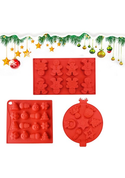 3x Noel Silikon Bisküvi Kalıp (Yurt Dışından)