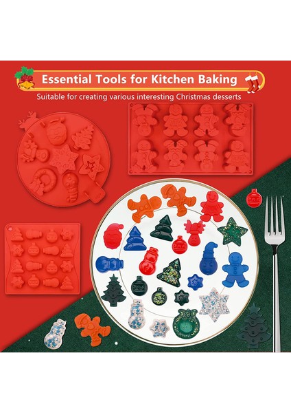 3x Noel Silikon Bisküvi Kalıp (Yurt Dışından) modelleri