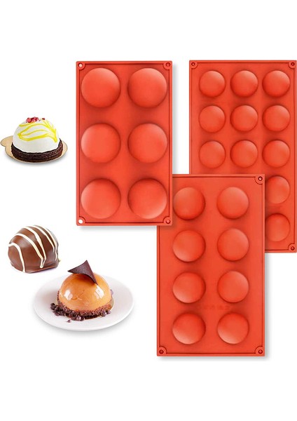 3 Adet Silikon Yarım Küre Kalıp (Yurt Dışından)