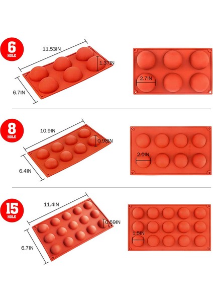 3 Adet Silikon Yarım Küre Kalıp (Yurt Dışından) modelleri