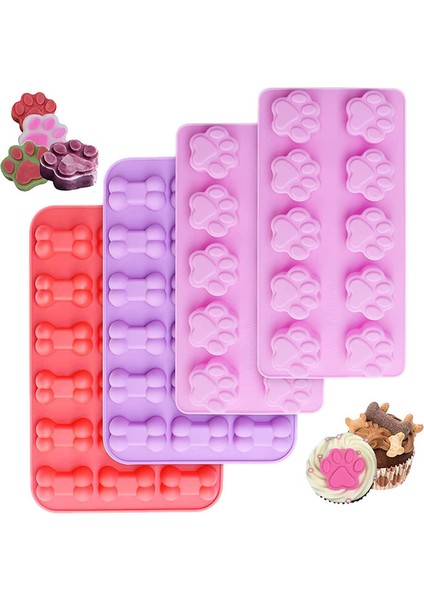 4 Kemik Pençe Pişirme Kalıbı 3 Renk (Yurt Dışından)