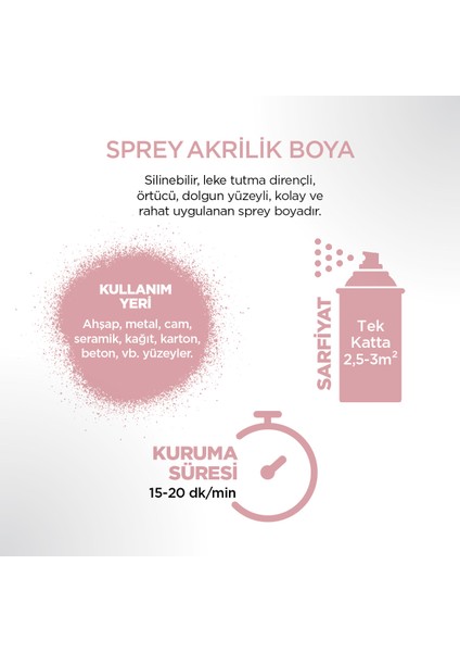 Akrilik Açık Pembe Sprey Boya 400 ml - RAL 3015