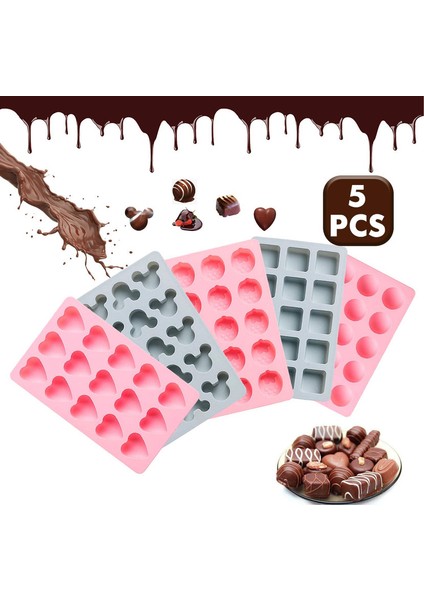 5 Silikon Çikolata Kalıpları Seti (Yurt Dışından) fiyatları