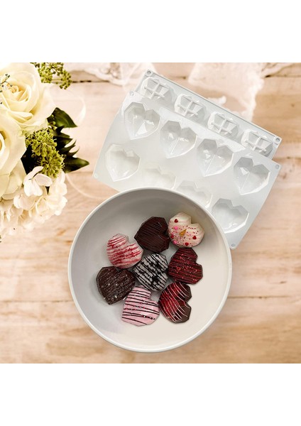 2 Adet 8 Boşluk Elmas Çekirdek Silikon Kalıp (Yurt Dışından) modelleri