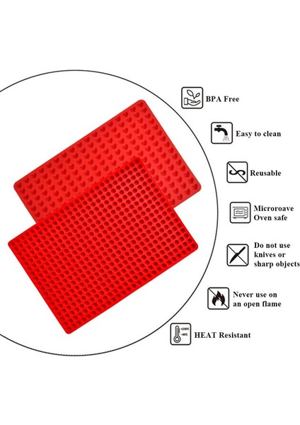 Silikon Fırın Tepsisi 2 Dilim Kırmızı (Yurt Dışından) indirimleri