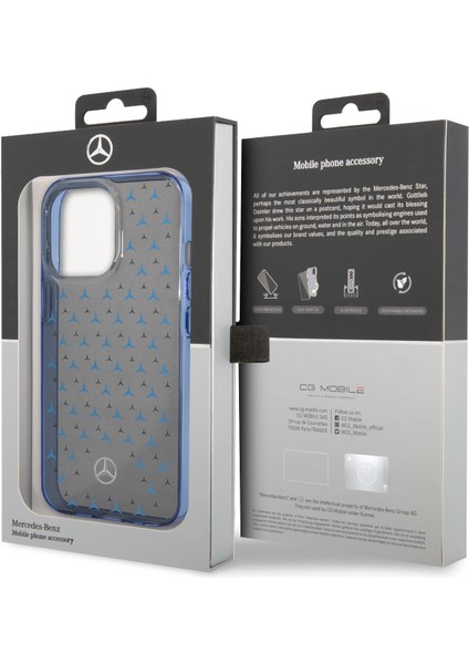 Mercedes-Benz Apple iPhone 14 Pro  Pc/tpu Transparan Yıldız Desenli Silikon Kılıf MEHCP14L8DPMGL